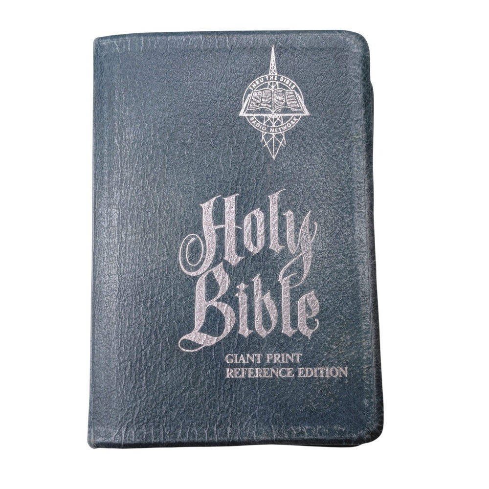 Thru the Bible Radio Network KJV Holy Bible Giant Print Reference Blue Leather